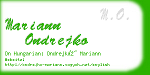 mariann ondrejko business card